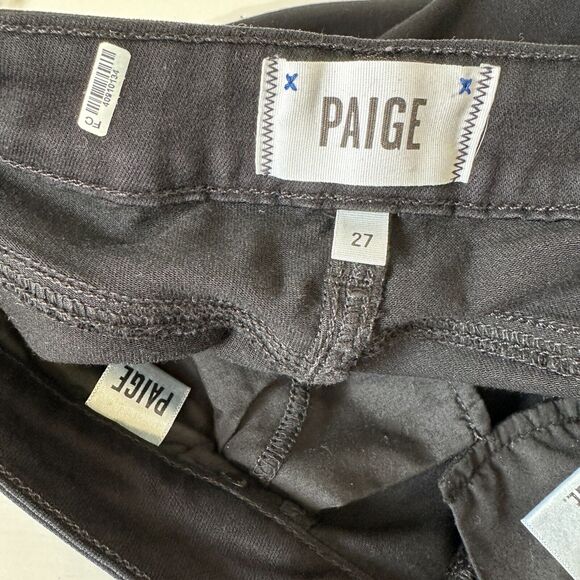Paige Black Shadow Verdugo Ultra Skinny Jeans 5 Pocket Design Zip Fly Button 27 - Picture 8 of 14